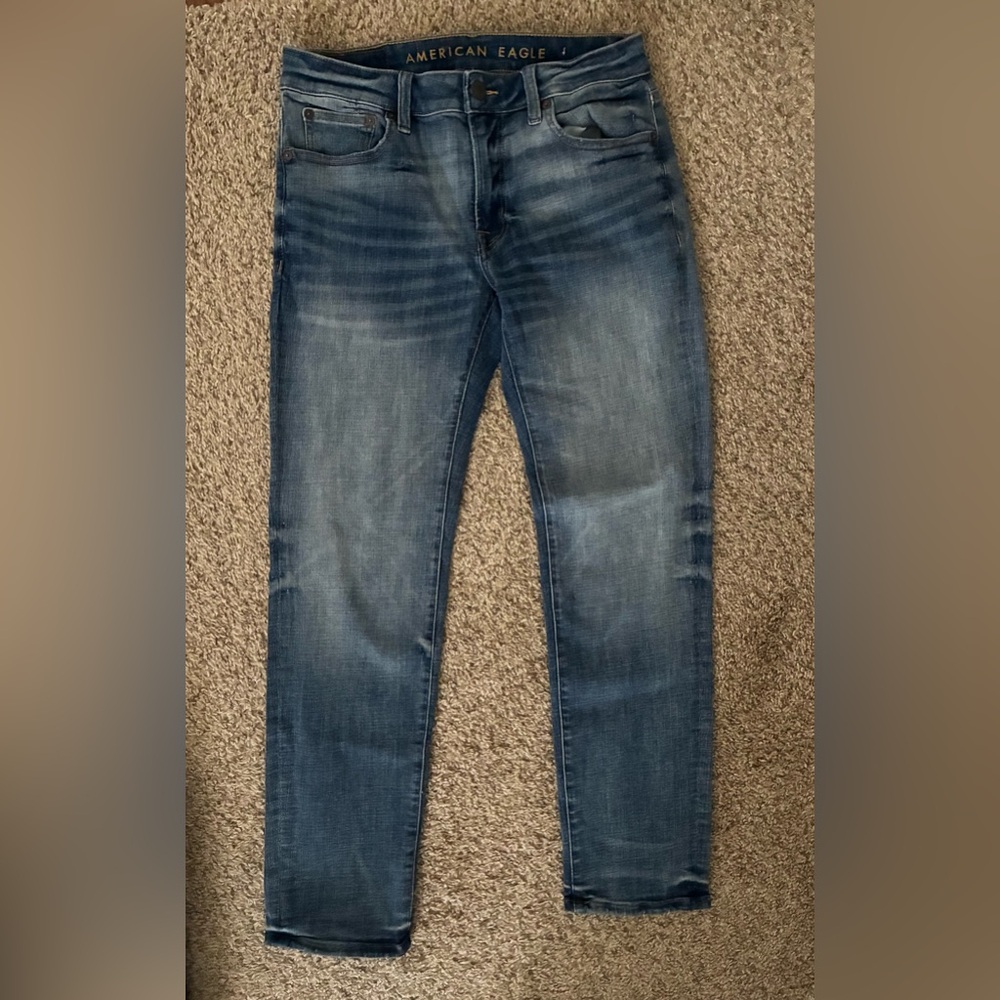American Eagle Outfitters Men's Dark Blue Slim Jeans